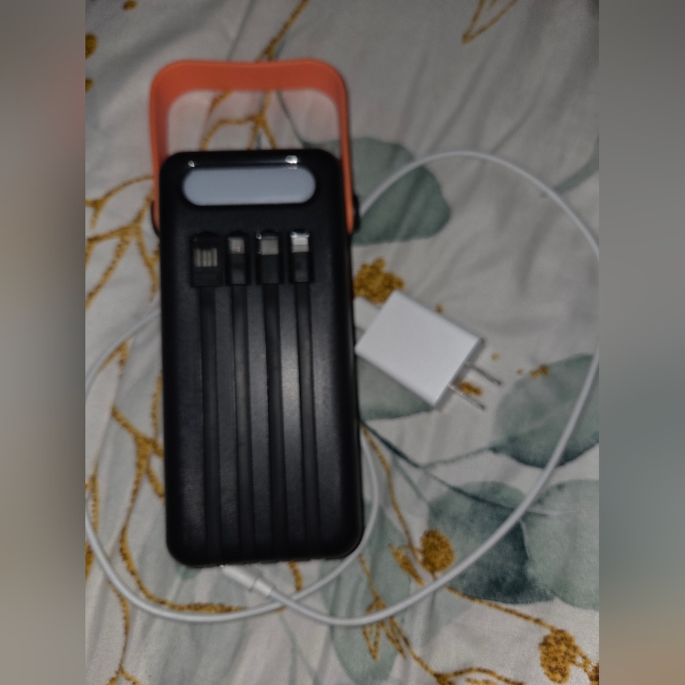 Black and Orange Portable Charger